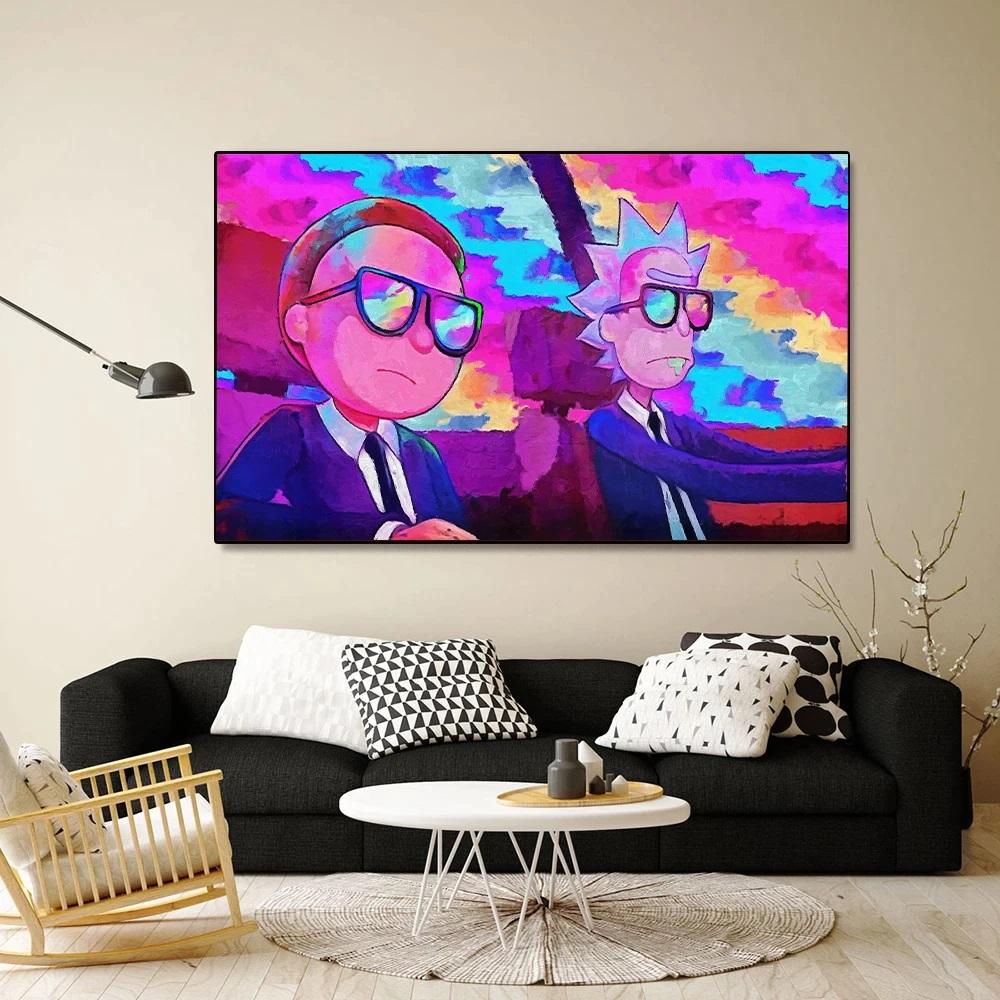 Canvas Pictures 60 x 90 cm Unframed Rick and Morty Breaking Bad