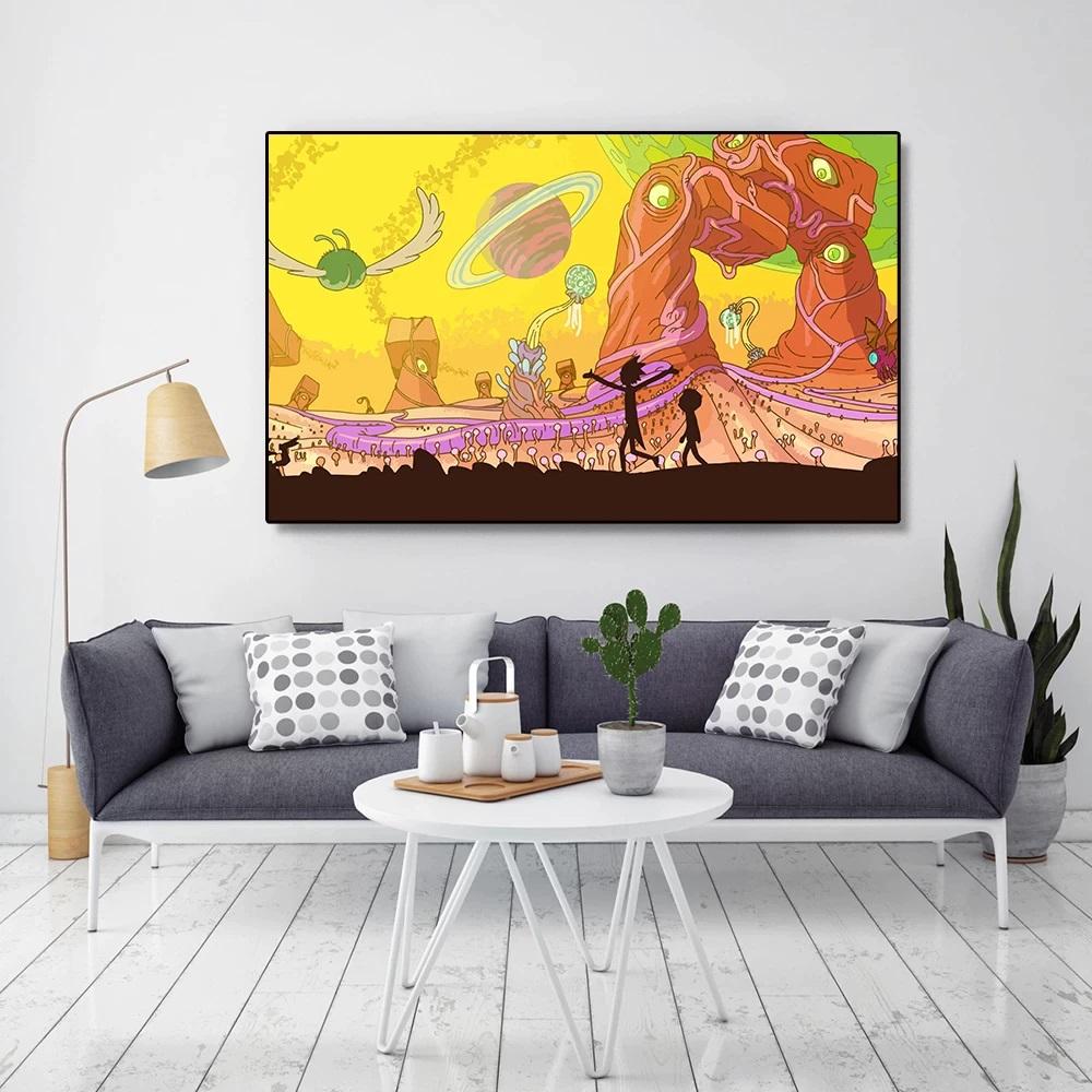 Rick and Morty World Canvas Wall Art