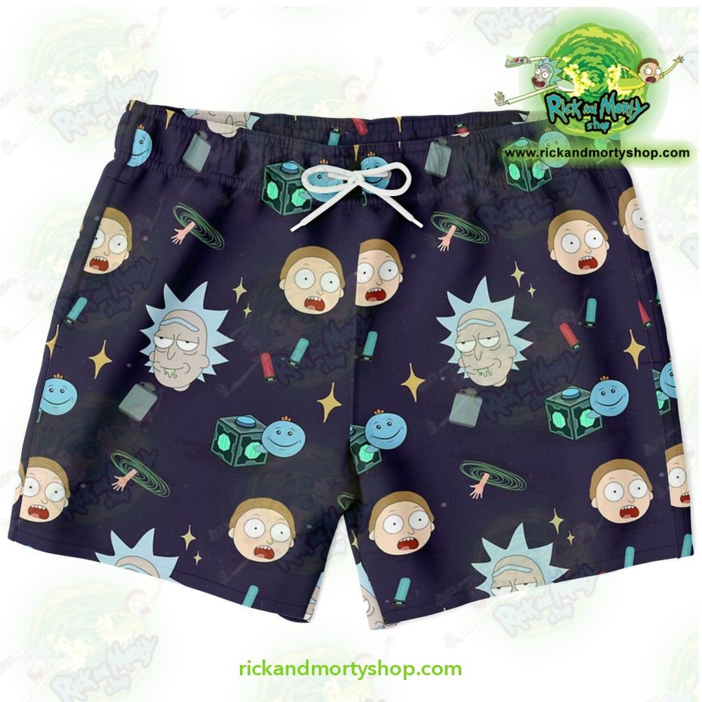 Mens 2021 Summer 2 Piece Set Outfits Anime Rick and M-orty Trendy Short-Sleeved T-Shirt Beach Pants Swim Trunks Suits