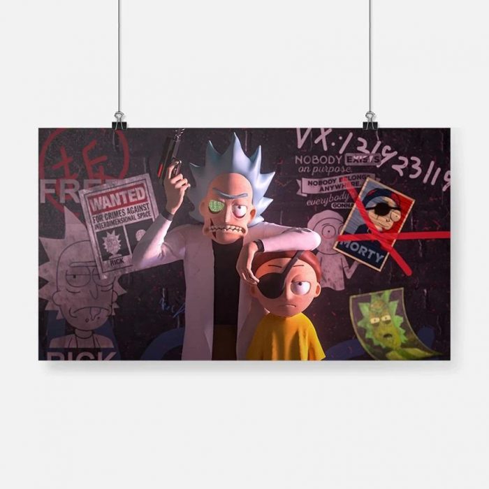 Evil Rick and Morty Canvas Painting Wall Art
