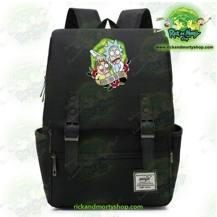 Hot Rick And Morty Travel Backpack Black / 14 Inch