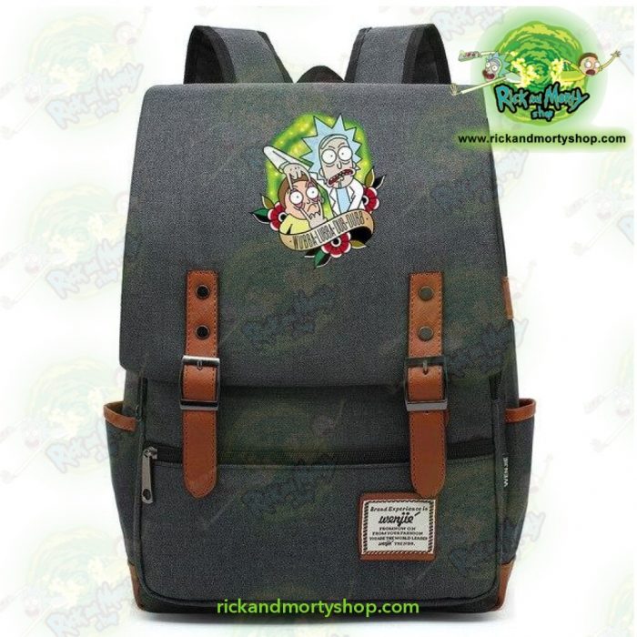 Hot Rick And Morty Travel Backpack Dark Grey / 14 Inch
