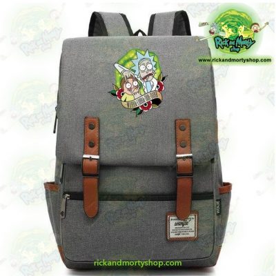 Hot Rick And Morty Travel Backpack Light Grey / 14 Inch