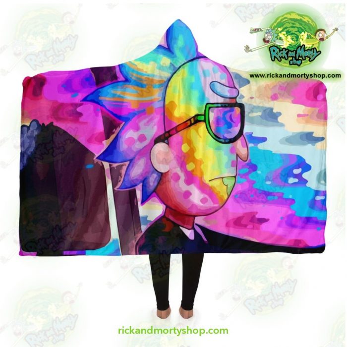 New Face Rick Sanchez 3D Hooded Blanket Adult / Premium Sherpa - Aop