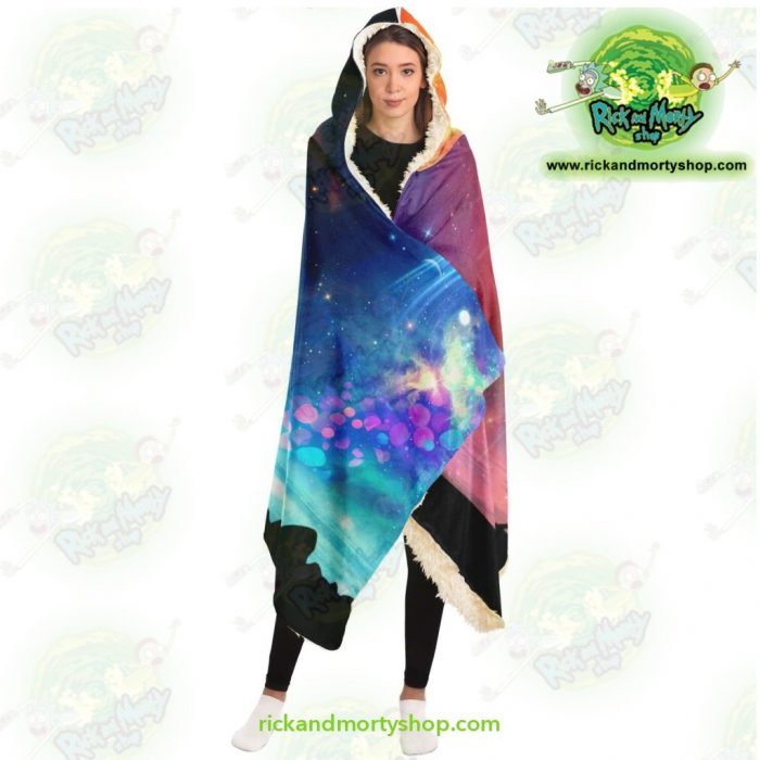 Rick And Morty Alien Glaxy Hooded Blanket - Aop