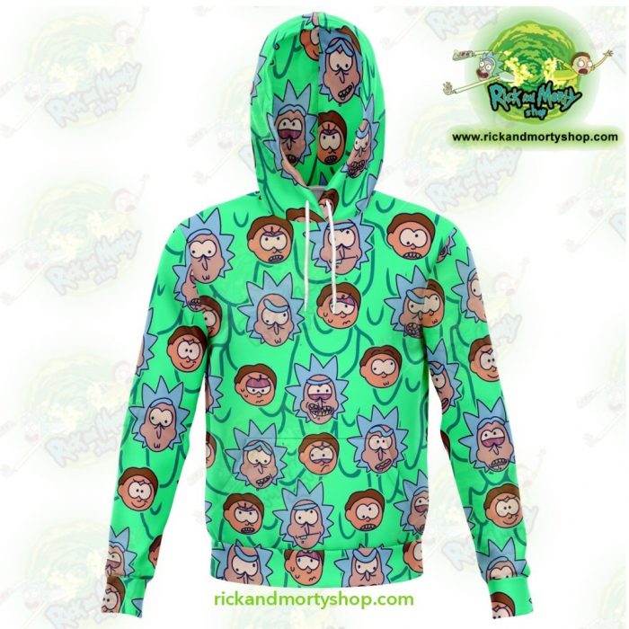 Rick And Morty Facial Expression 3D Hoodie Xs Athletic - Aop