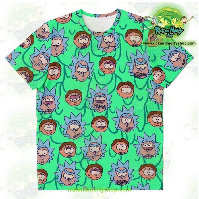 Rick And Morty Facial Expression 3D T-Shirt Xs