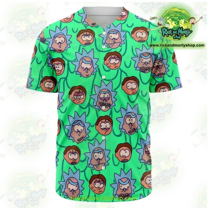 Rick And Morty Facial Expression Baseball Jersey Xs - Aop