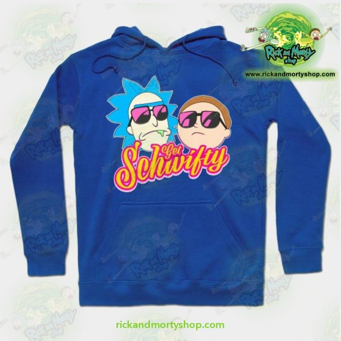 Rick And Morty Get Schwifty Hoodie Blue / S Athletic - Aop