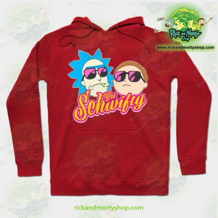 Rick And Morty Get Schwifty Hoodie Red / S Athletic - Aop
