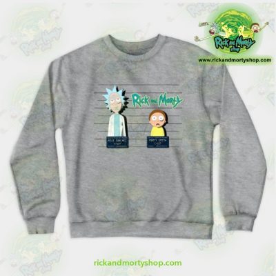 Rick And Morty Mugshot Crewneck Sweatshirt Gray / S Athletic - Aop