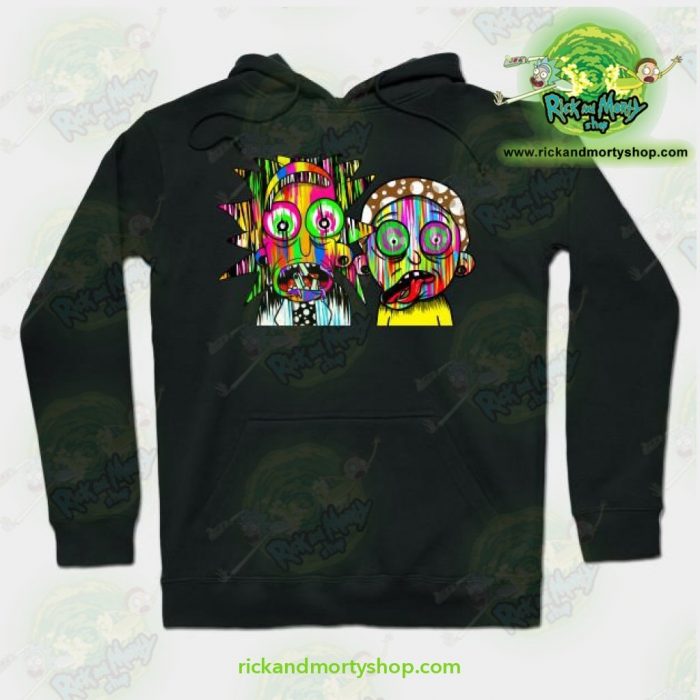 Rick And Morty Psychadelic Hoodie Black / S Athletic - Aop