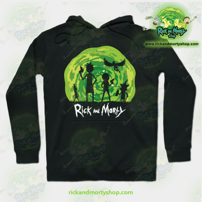 Rick And Morty Schwifty Patrol Hoodie Black / S Athletic - Aop