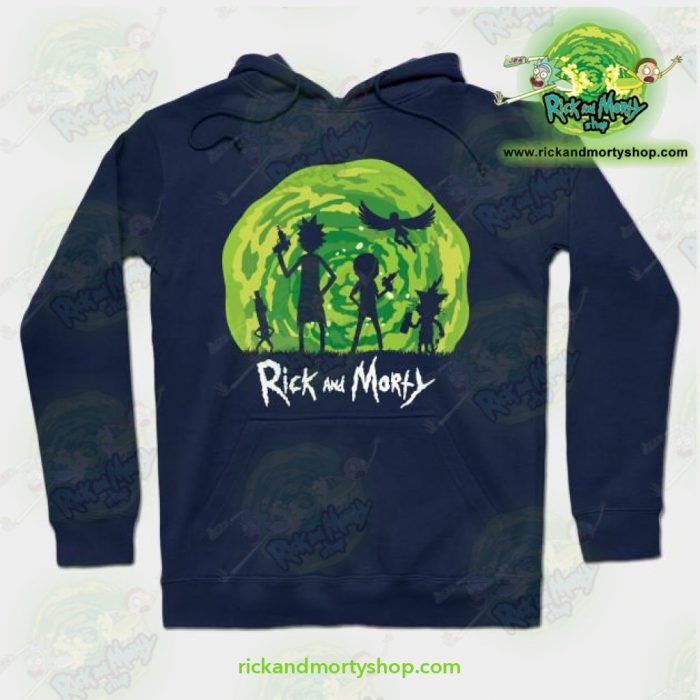 Rick And Morty Schwifty Patrol Hoodie Navy Blue / S Athletic - Aop