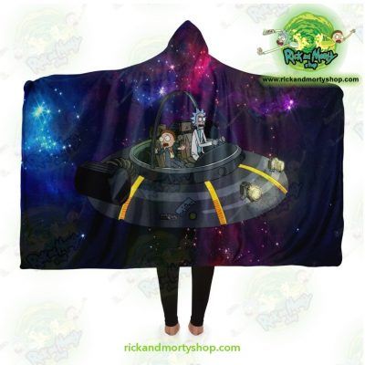 Rick And Morty Spaceship Hooded Blanket Adult / Premium Sherpa - Aop