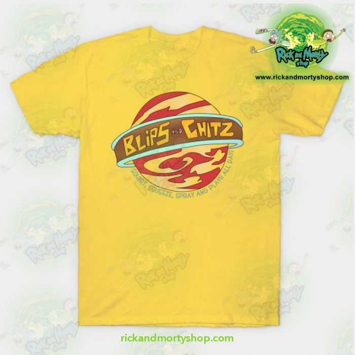 Rick And Morty T-Shirt - Blips Chitz! Yellow / S T-Shirt