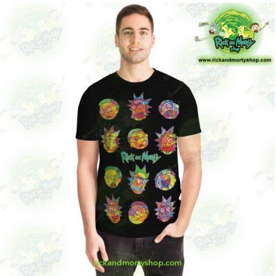 Rick & Morty Colorfull Face T-Shirt T-Shirt