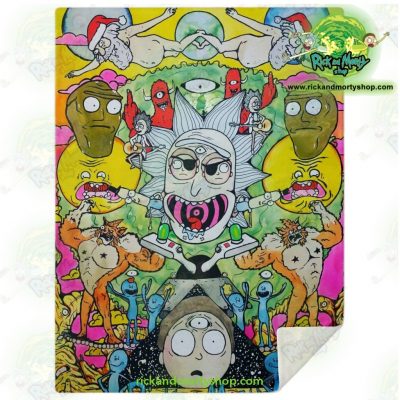 Rick & Morty Funny Character Microfleece Blanket M Premium - Aop