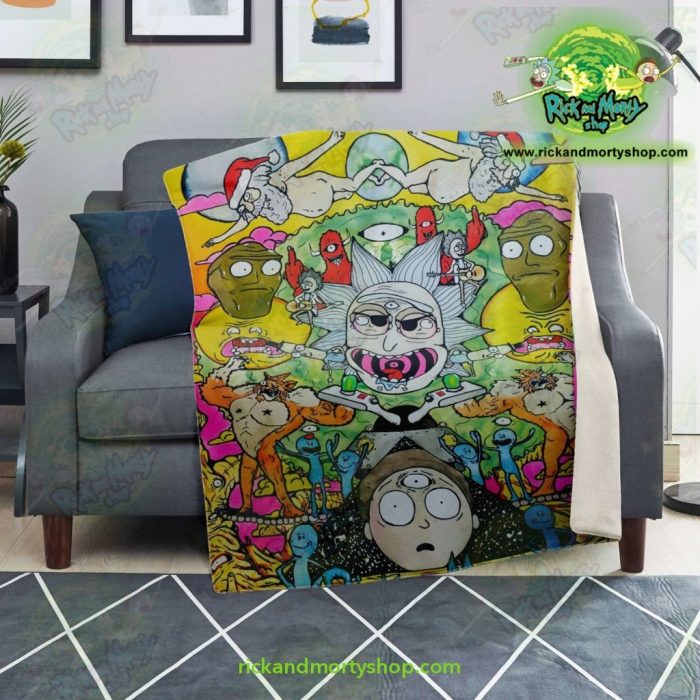 Rick & Morty Funny Character Microfleece Blanket Premium - Aop