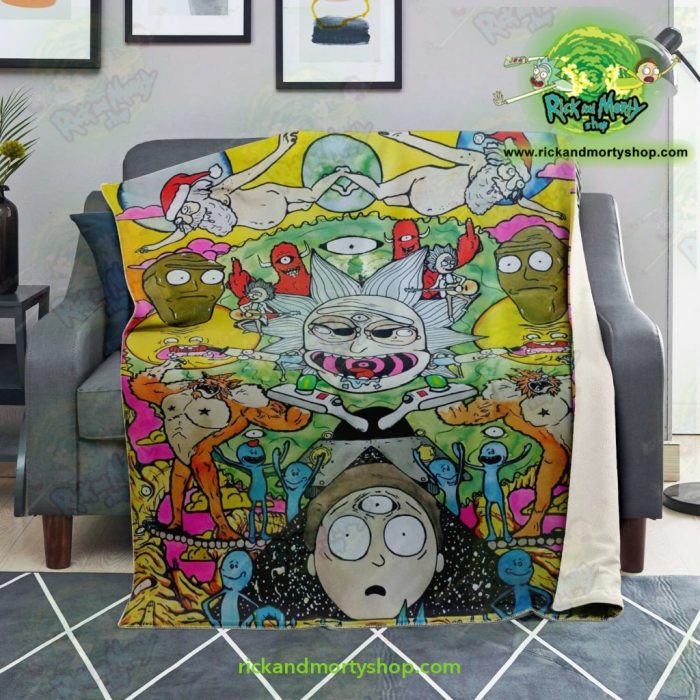 Rick & Morty Funny Character Microfleece Blanket Premium - Aop