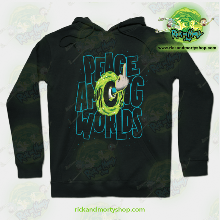 Rick & Morty Hoodie - Peace Among Worlds Black / S Athletic Aop