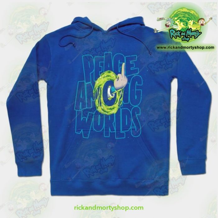 Rick & Morty Hoodie - Peace Among Worlds Blue / S Athletic Aop