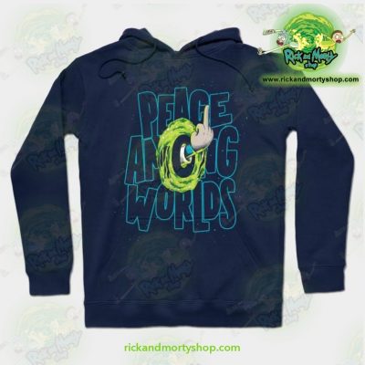 Rick & Morty Hoodie - Peace Among Worlds Navy Blue / S Athletic Aop