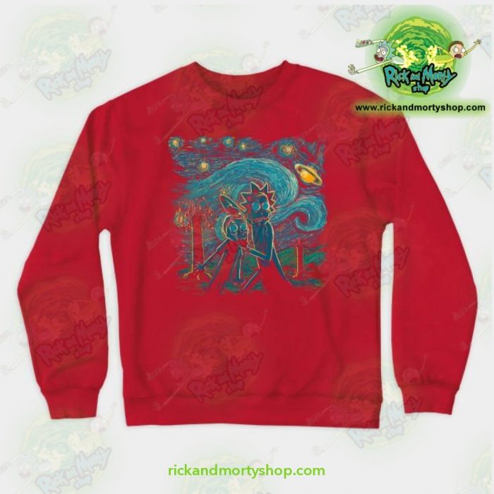 Rick & Morty Impressionist Science Sweatshirt Red / S Athletic - Aop