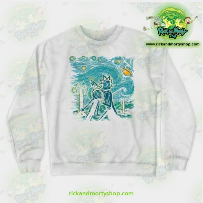 Rick & Morty Impressionist Science Sweatshirt White / S Athletic - Aop