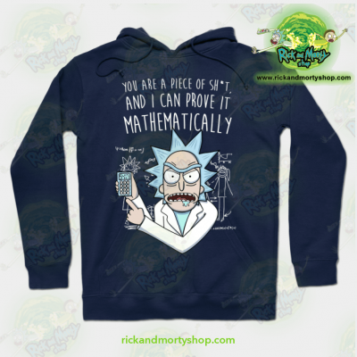 Rick & Morty Mathematically Hoodie Navy Blue / S Athletic - Aop