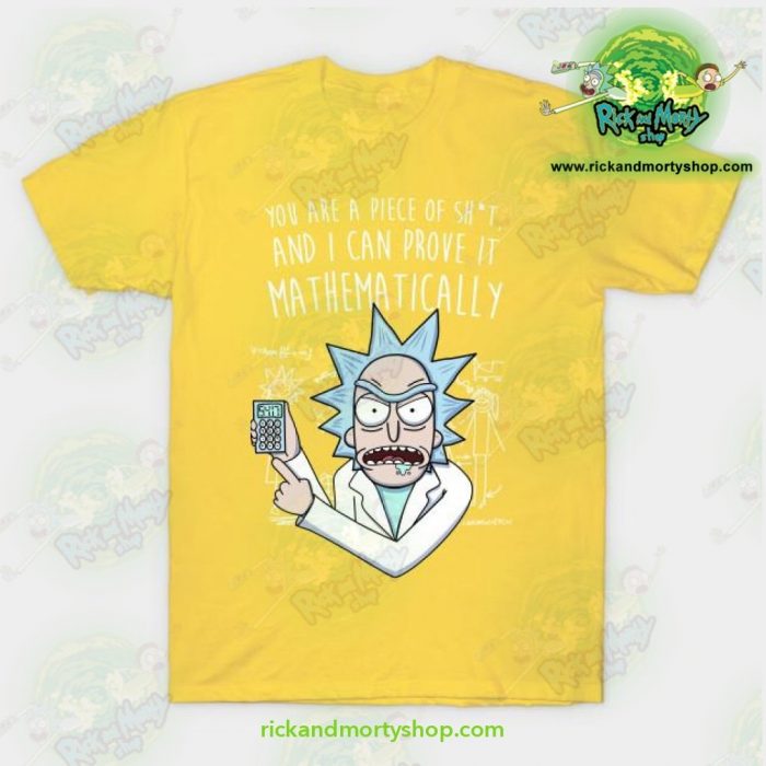 Rick & Morty Mathematically T-Shirt Yellow / S T-Shirt
