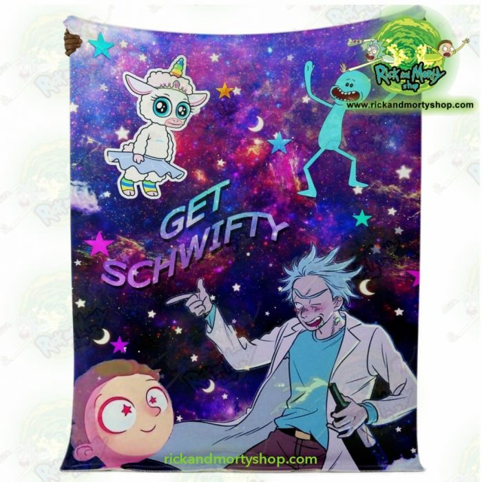 Rick & Morty Microfleece Blanket - Get Schwifty 3D Galaxy Premium Aop
