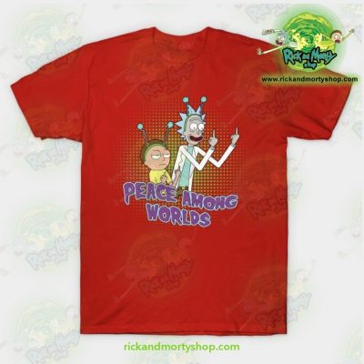 Rick & Morty Peace Among Worlds T-Shirt Red / S T-Shirt