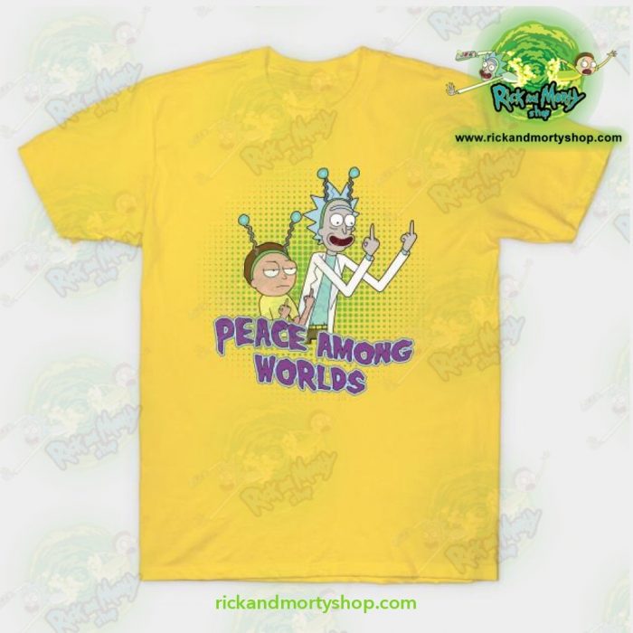 Rick & Morty Peace Among Worlds T-Shirt Yellow / S T-Shirt