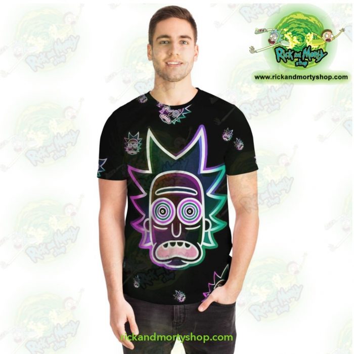 Rick & Morty Ricks Face Light 3D T-Shirt T-Shirt