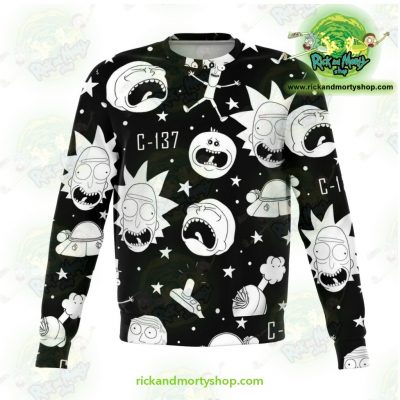 Rick & Morty Sweatshirt Crazy C137 Xs Athletic - Aop