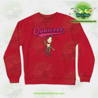 Rick & Morty Sweatshirt - Professor Poopybutthole Oooweee Red / S Athletic Aop
