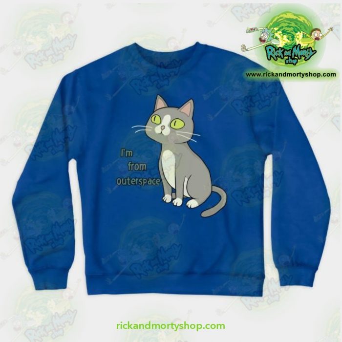 Rick & Morty Sweatshirt - Talking Cat Blue / S Athletic Aop