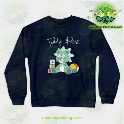 Rick & Morty Teddy Crewneck Sweatshirt Navy / S Athletic - Aop