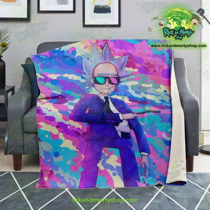 Rick Sanchez 3D Blue Microfleece Blanket Premium - Aop
