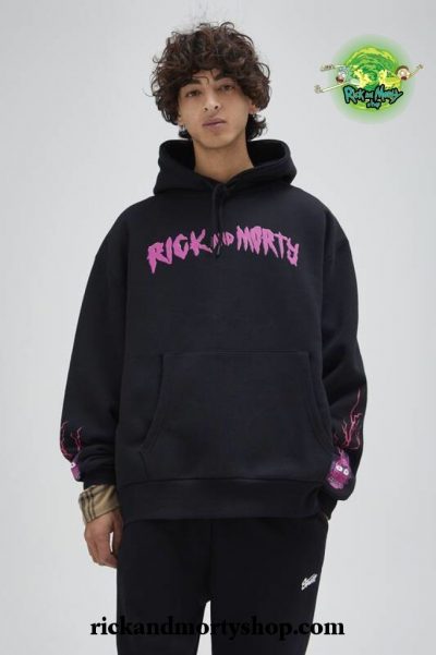Black Rick & Morty contrast sweatshirt