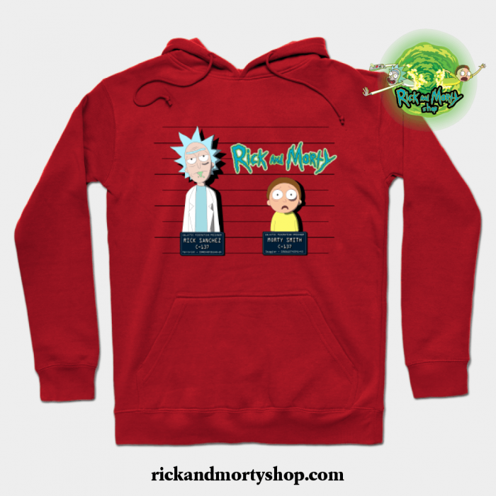 Rick And Morty Mugshot Hoodie Red / S