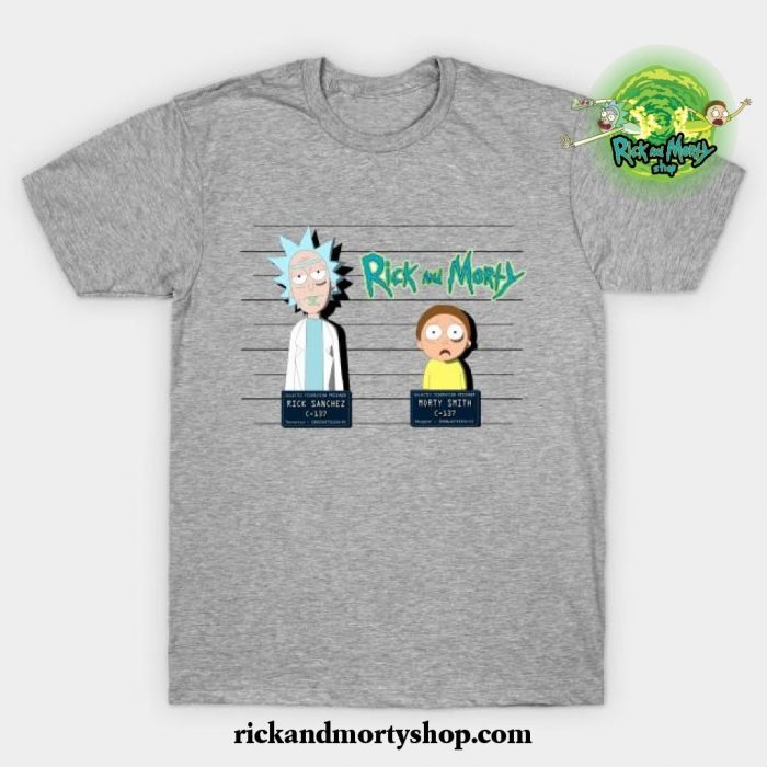 Rick And Morty Mugshot T-Shirt Gray / S