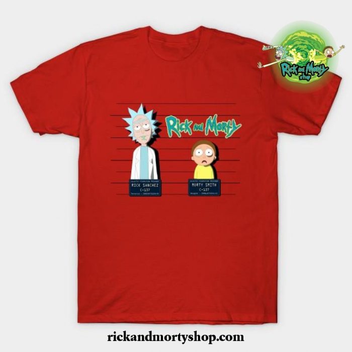Rick And Morty Mugshot T-Shirt Red / S