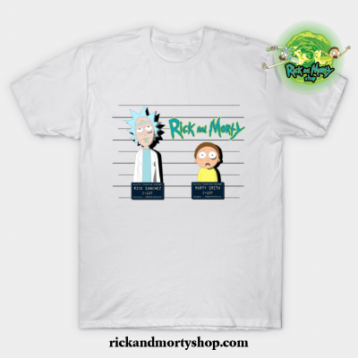 Rick And Morty Mugshot T-Shirt White / S