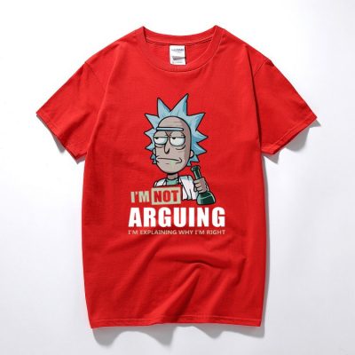 Rick and Morty Im Not Arguing T Shirt Red - Rick And Morty Shop