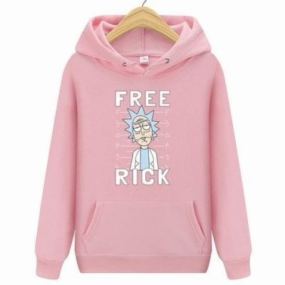 Rik Sanches Free Rik Hoodie pink - Rick And Morty Shop