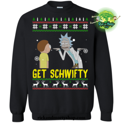 Get Schwifty Rick And Morty Christmas Sweater S / Black