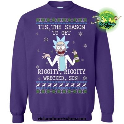 Tis The Season To Get Riggity Wrecked Son! Sweater S / Blue