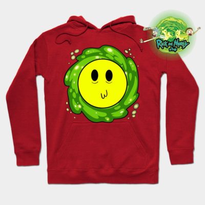 Happy Morty Face Hoodie Red / S